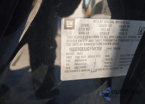 2016 Chevrolet Colorado Lt from USA, damaged, VIN 1GCGTCE32G1141750